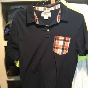 Original penguin polo with plaid collar/pocket